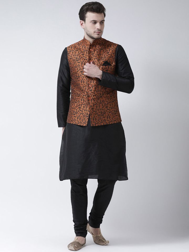 Kurta pajama with new arrivals jacket myntra