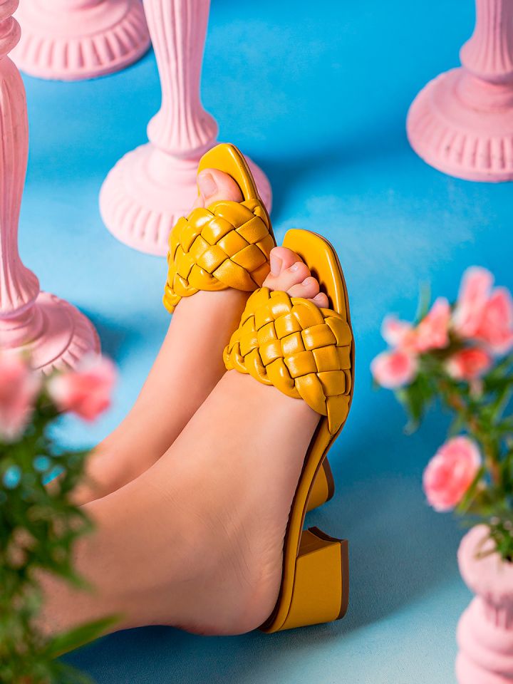 Block slip on hotsell heels