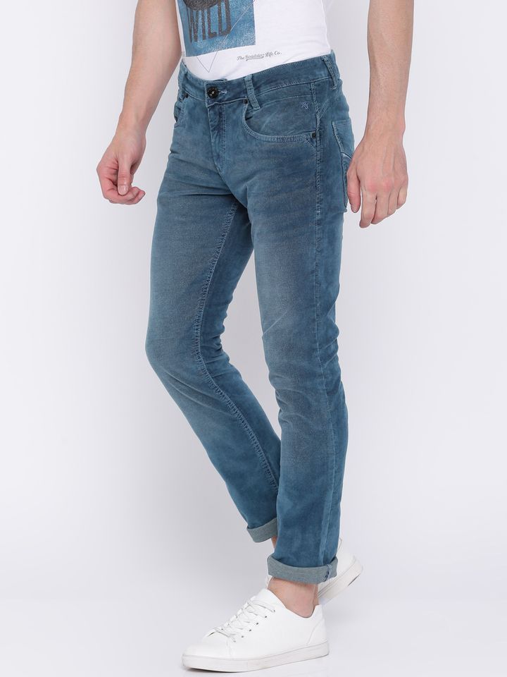 Buy Mufti Blue Super Slim Stretchable 