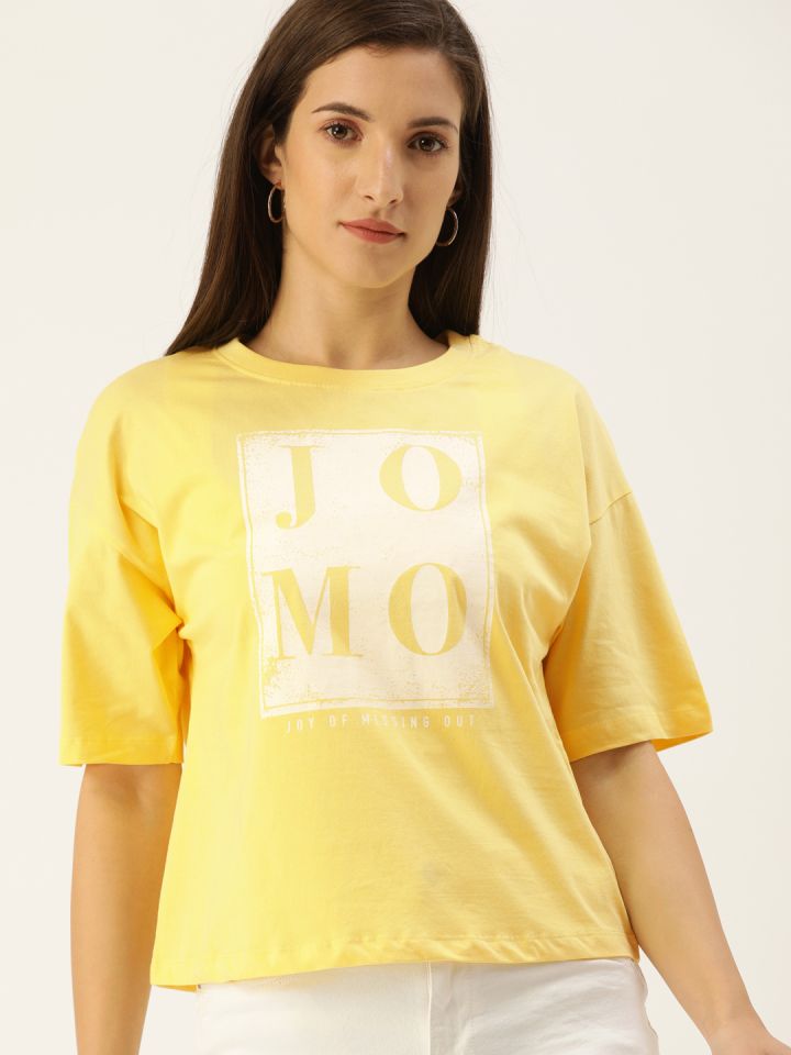 Buy Flying Machine Women Drop Shoulder Printed T-Shirt 