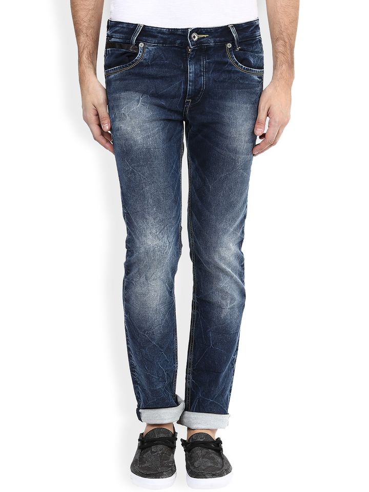Buy Mufti Blue Super Slim Fit 