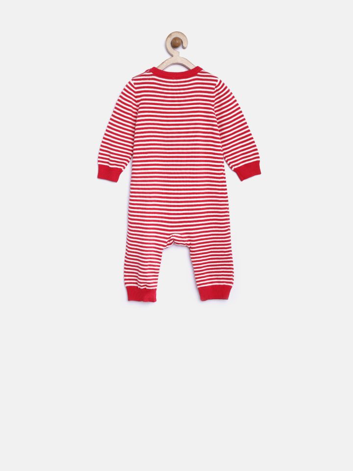 Red and shop white striped sleepsuit