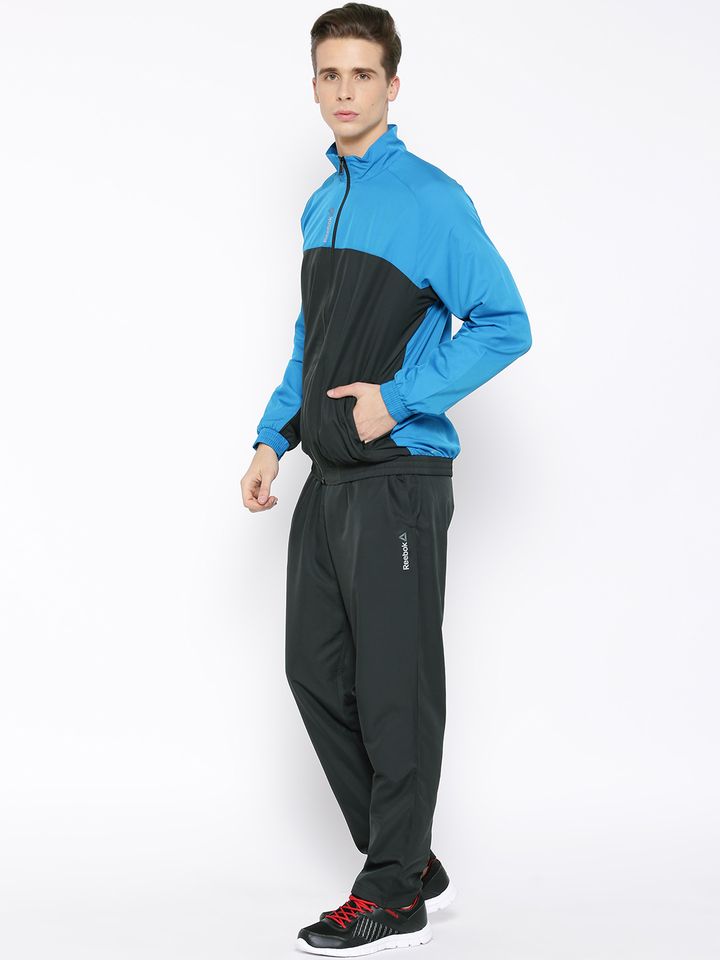 Reebok charcoal grey athletic tracksuit clearance