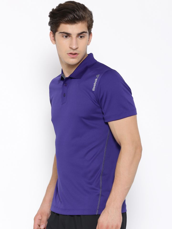 Buy Reebok Purple DIST. CORE LY Polyester Slim Training Polo T