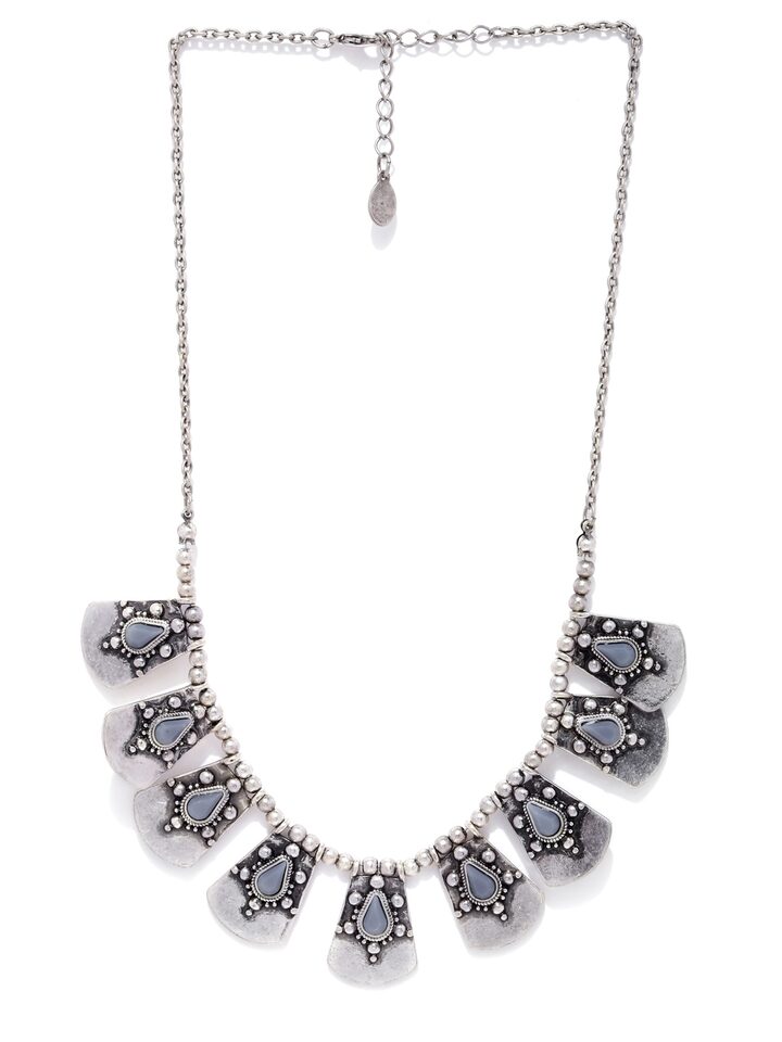 Accessorize ACCESSORIZE Long Silver Tone Chain Necklace White/Cream/Clear Beads STATEMENT 