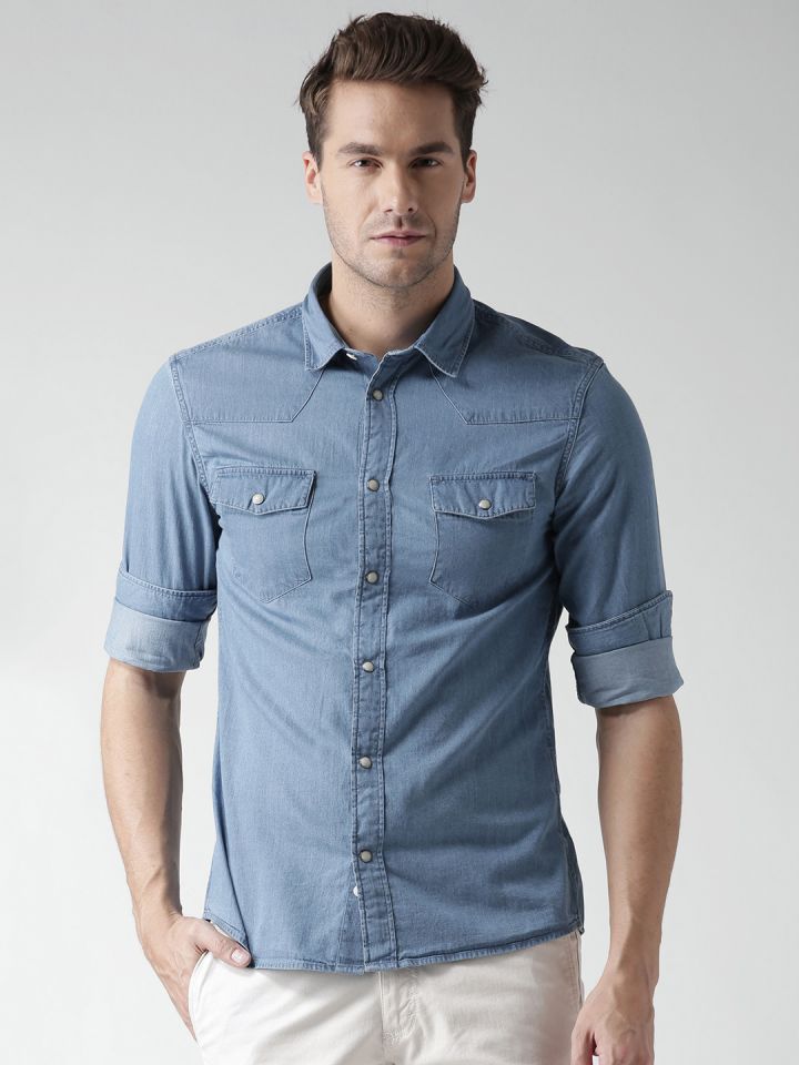 Celio denim sale shirt