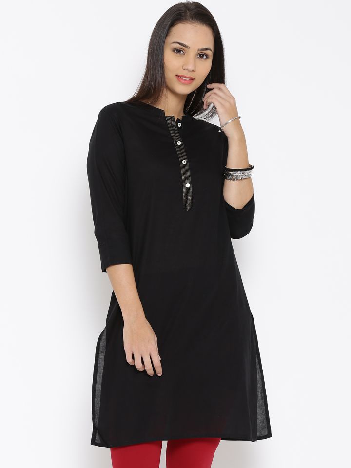 Buy Rangmanch By Pantaloons Black Kurta Kurtas for Women 1441814