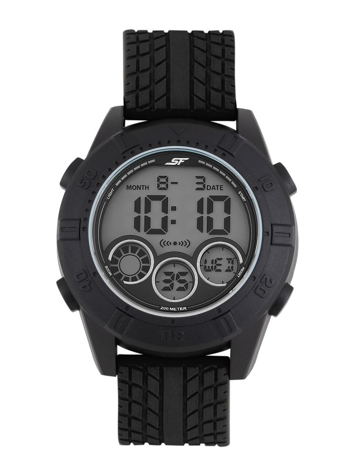 Sonata Ocean Series Men Black Digital Watch 77038PP04