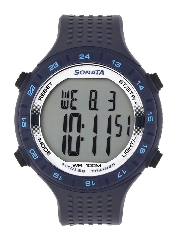 Sonata Ocean Series Men Navy Digital Watch with Pedometer 77040PP01