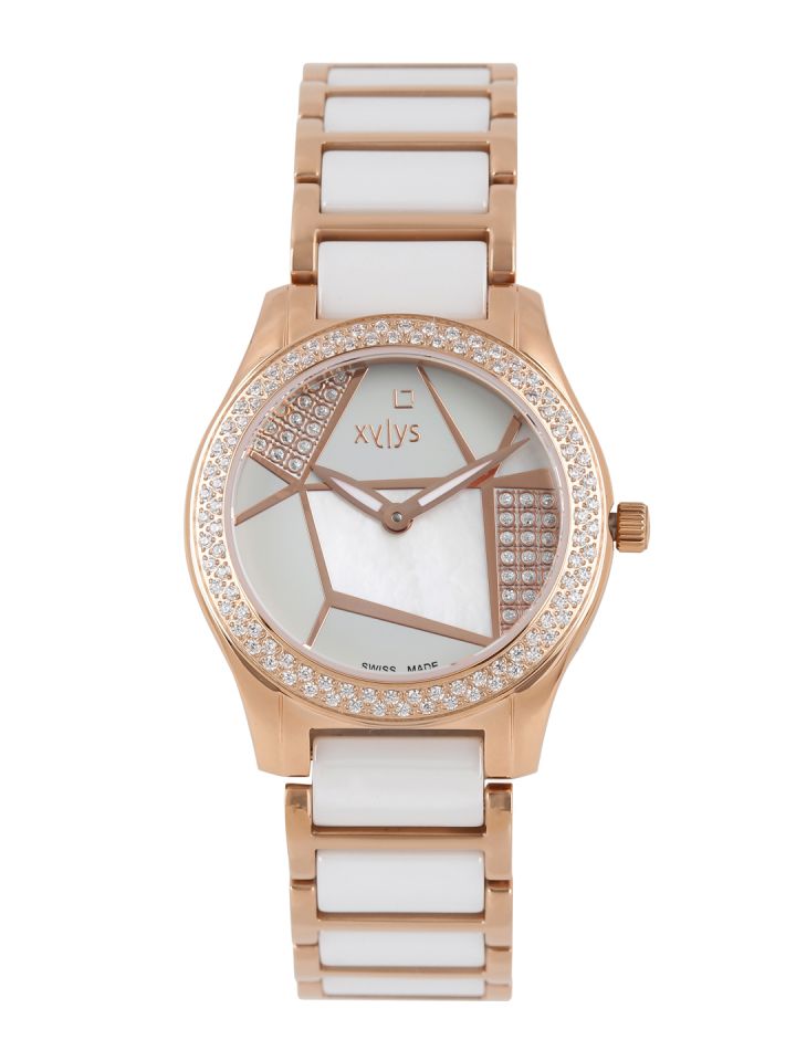 Xylys Women Pearly White Grey Contempore Analogue Watch NF9766WD01