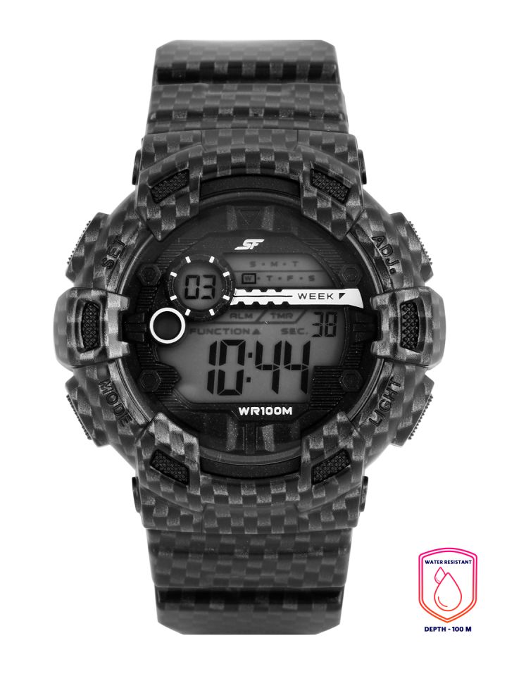 Sonata Ocean Series Men Black Digital Watch 77053PP03