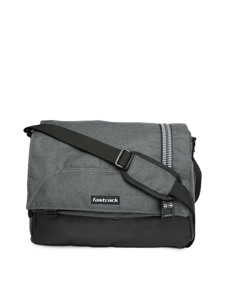 Buy Fastrack Men Charcoal Grey Messenger Bag Messenger Bag for