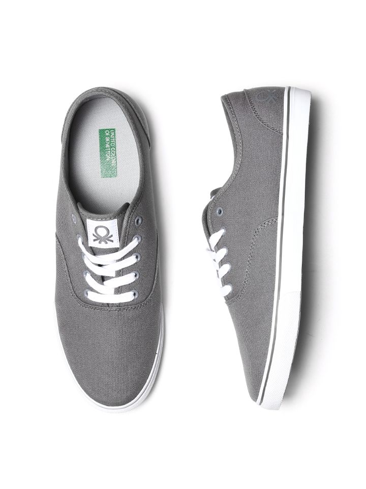 Grey canvas top trainers mens