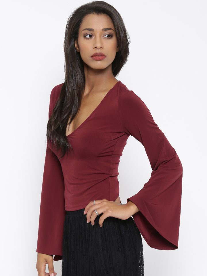 Burgundy blouse top forever 21