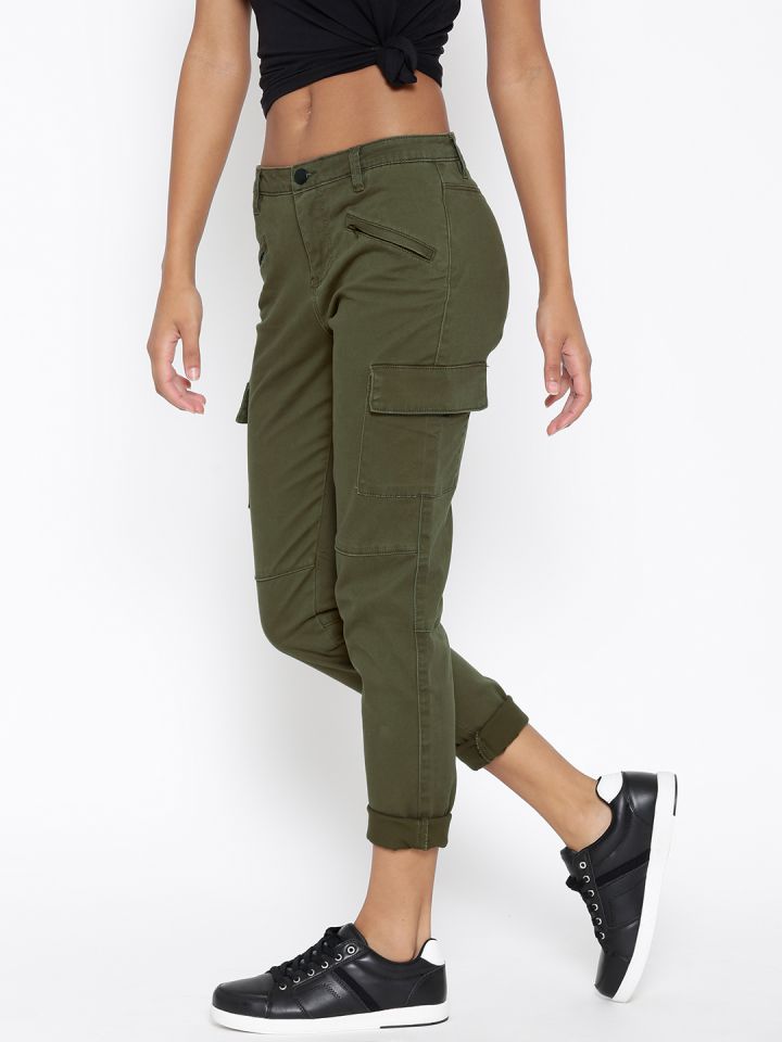 ladies green cargo pants