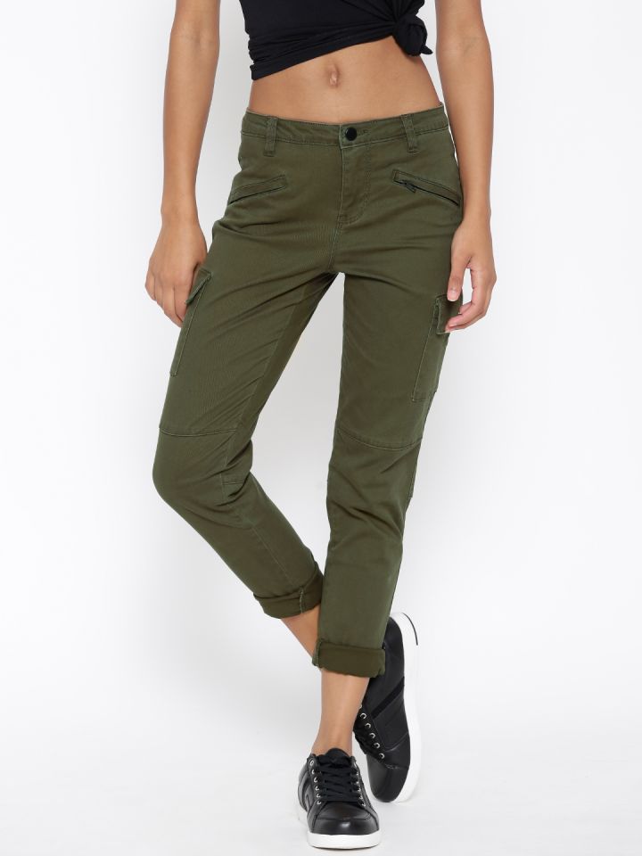 Buy Olive Green Trousers  Pants for Women by Fable Street Online  Ajiocom