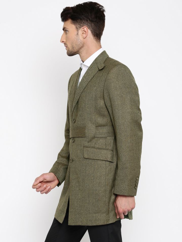 Olive green wool coat mens hotsell