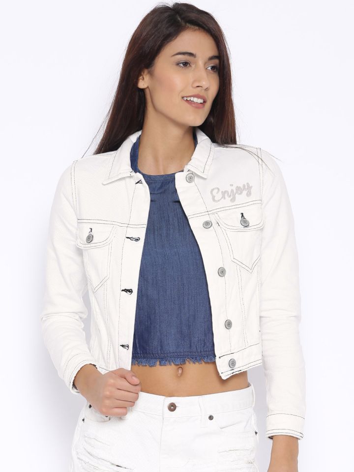 Mango white denim jacket