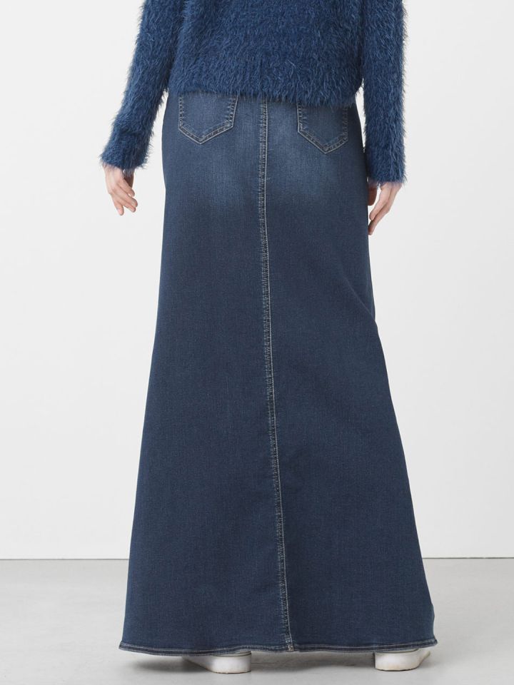 Denim maxi skirt mango sales