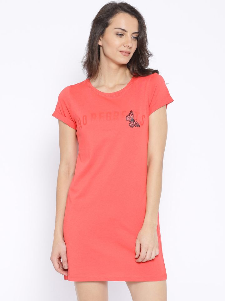 coral jersey dress