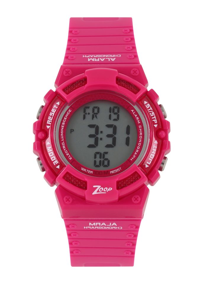 Pink digital top watch
