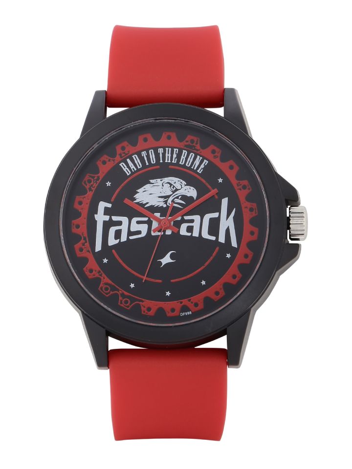 Buy Fastrack Unisex Black Red Printed Dial Watch 38024PP06J