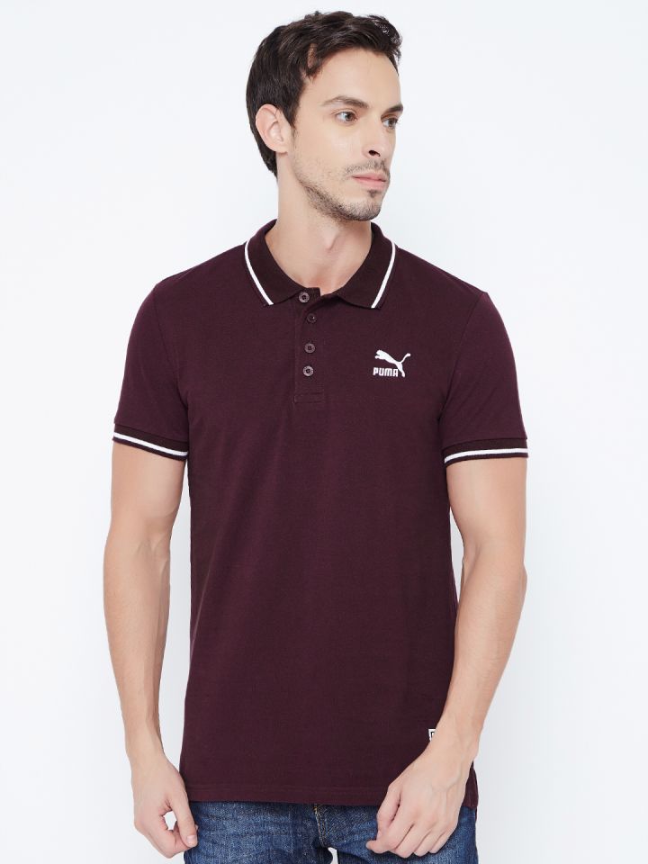 burgundy puma t shirt