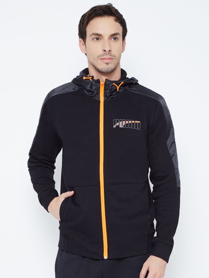 Buy PUMA Men Black LUX FZ Hoody FL Solid Tailored Jacket Jackets