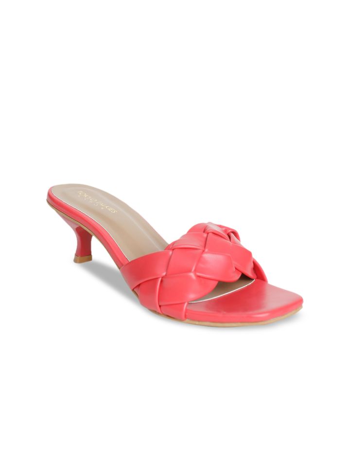 Red kitten 2025 heel sandals