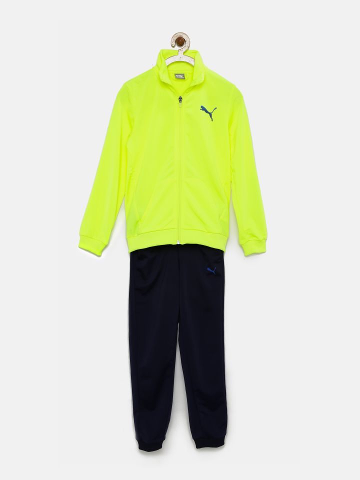 Boys green puma tracksuit new arrivals