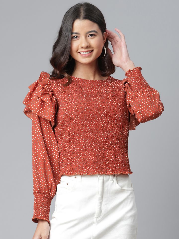 Ruffle puff sleeve top online