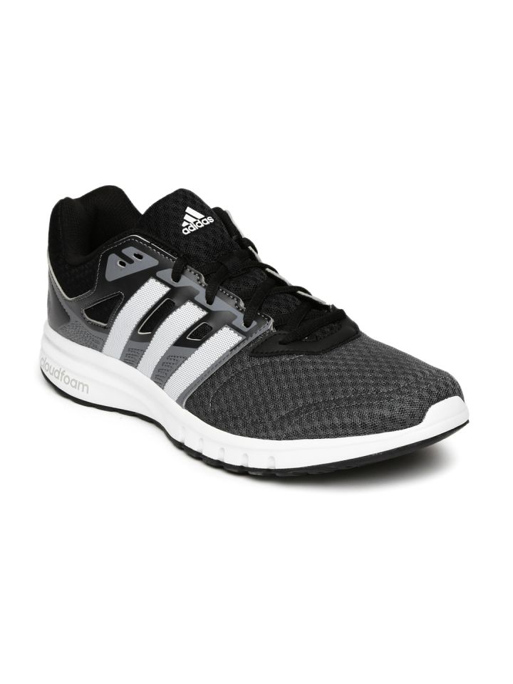 ADIDAS Men Charcoal Grey Black Galaxy 2 Running Shoes