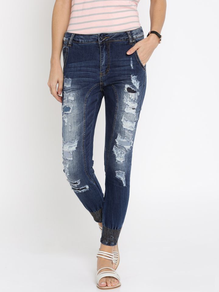 distressed jogger jeans womens