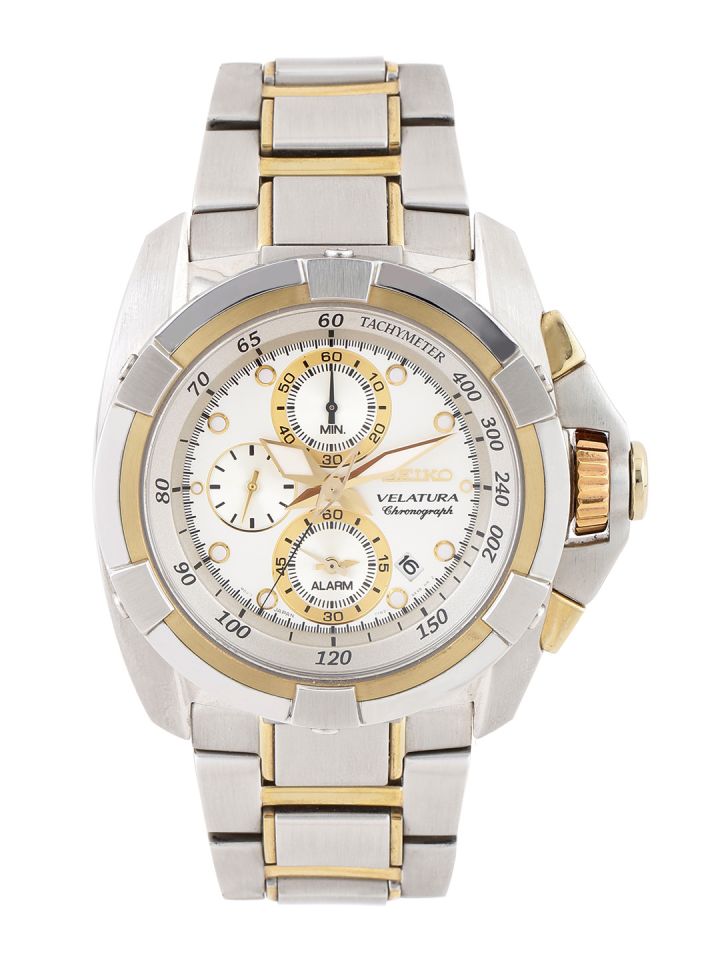 Buy SEIKO Velatura Men Silver Toned Chronograph Dial Watch