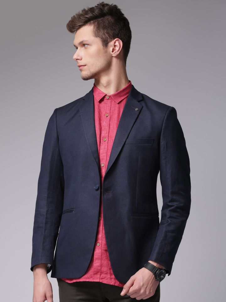 Buy True Blue Navy Single Breasted Blazer Blazers for Men