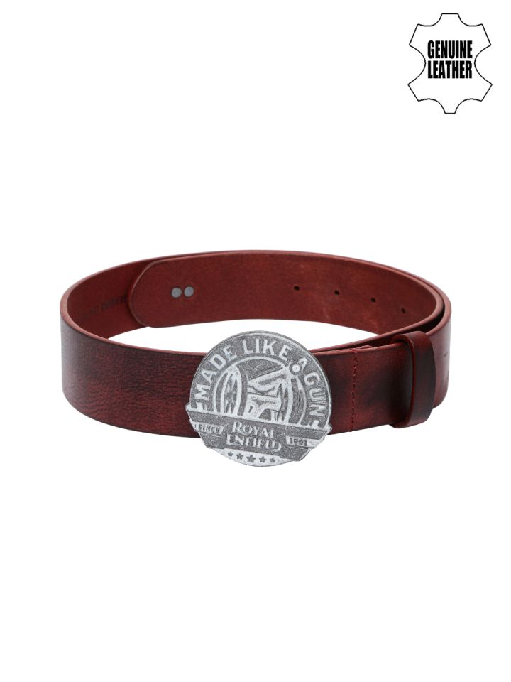 Buy Royal Enfield Men Red Genuine Leather Belt Belts for Men