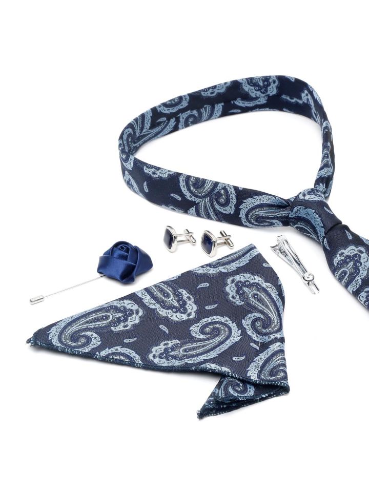 LOUIS STITCH Men Silk Necktie Accessory Gift Set