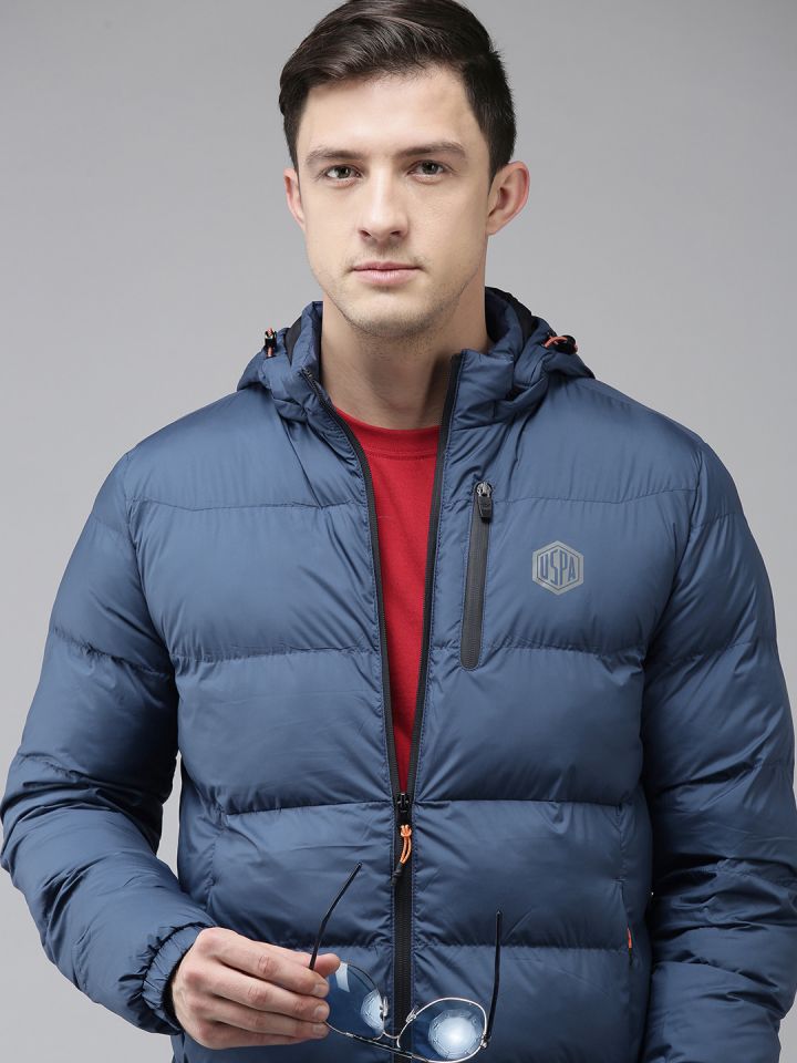 Buy U S Polo Assn Denim Co Men Navy Blue Solid Heating Puffer