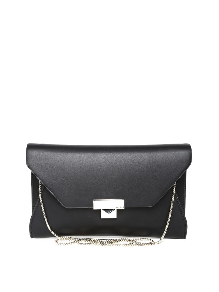 guess black clutch