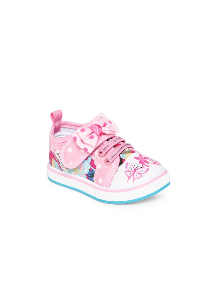 Kittens Girls Pink Blue Printed Casual Shoes