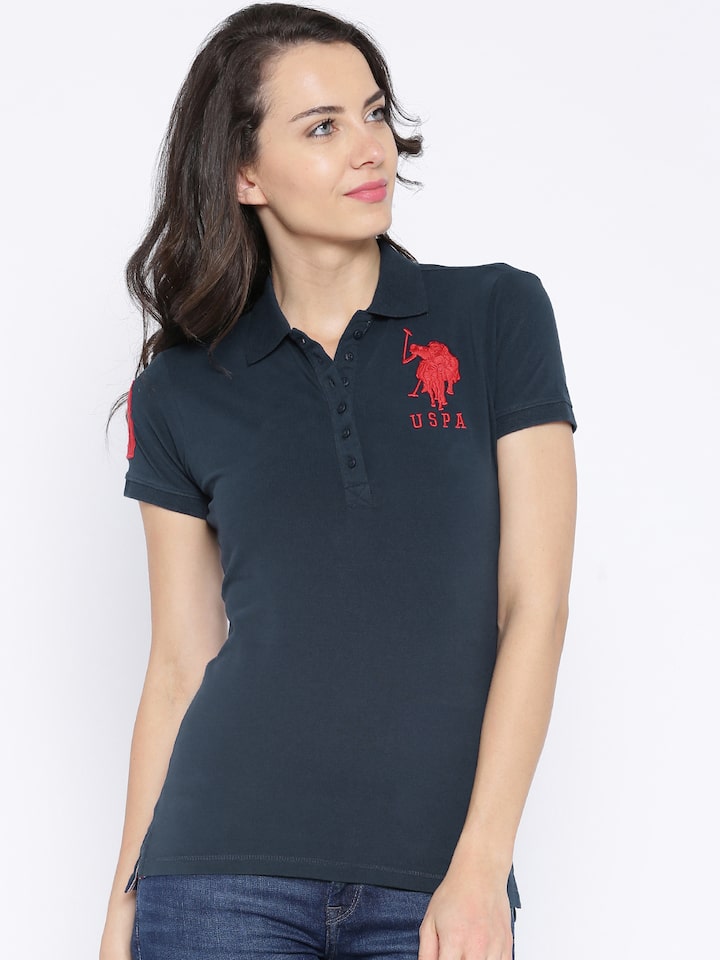 U.S. Polo Assn. Women Navy Polo T Shirt 