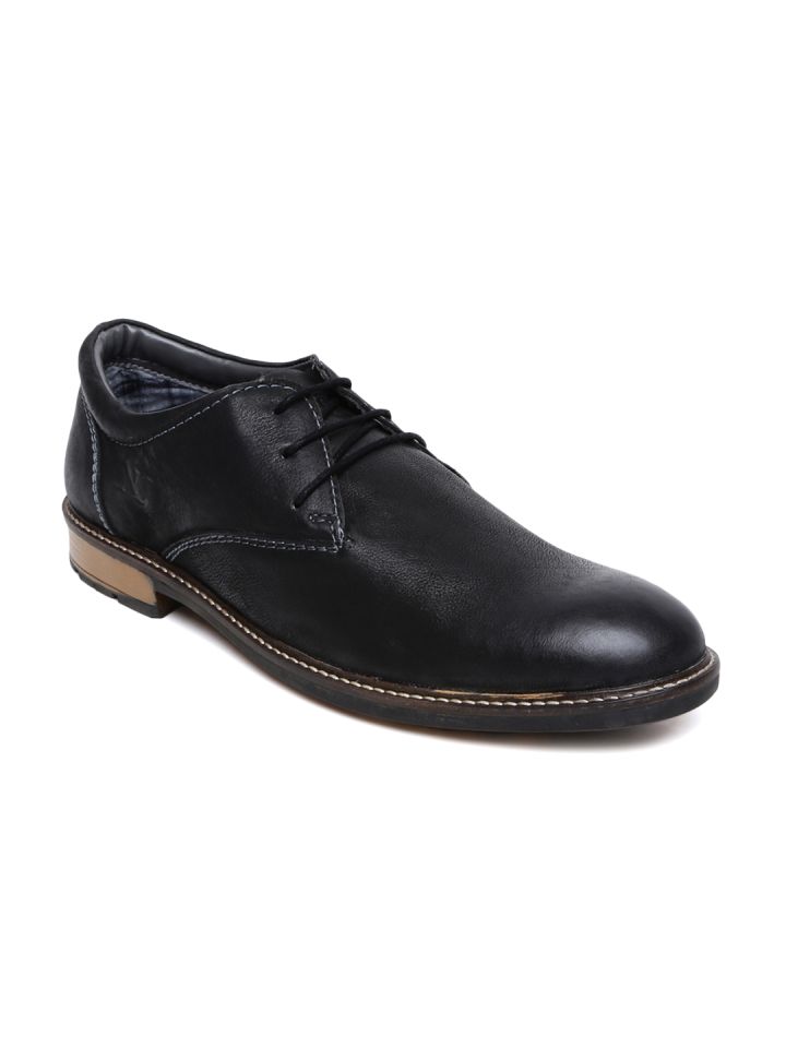 Numero Uno Men Black Leather Casual Shoes