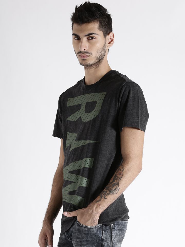 G STAR RAW Charcoal Grey Printed T shirt