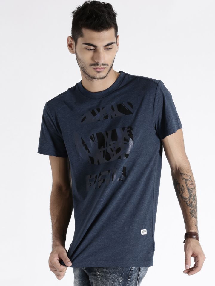 Buy G STAR RAW Navy Printed T Shirt - for Men 1474250 Myntra