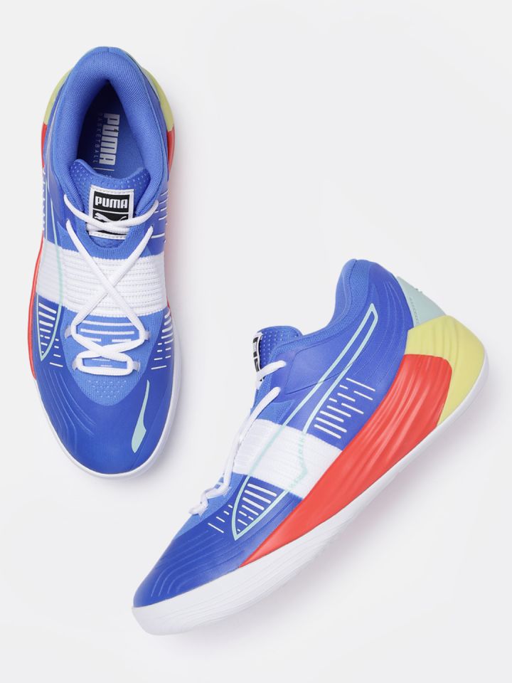 Blue and white puma shoes basketball cheap