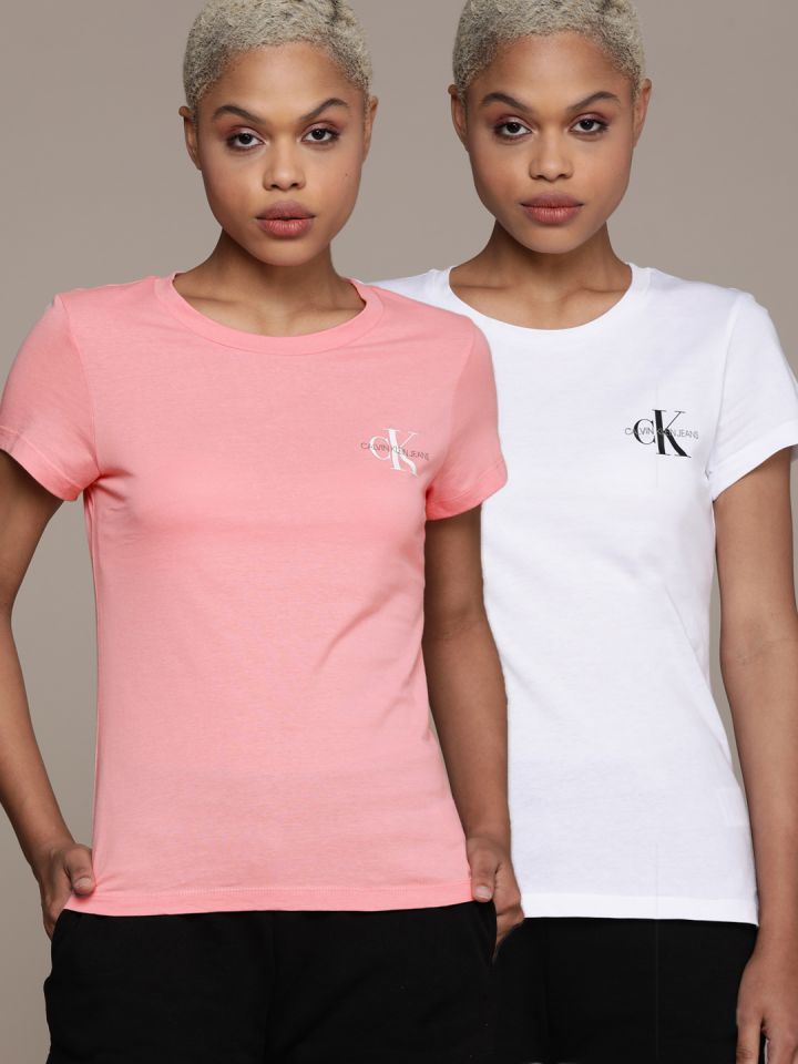 Calvin klein plain white t shirt shop women's