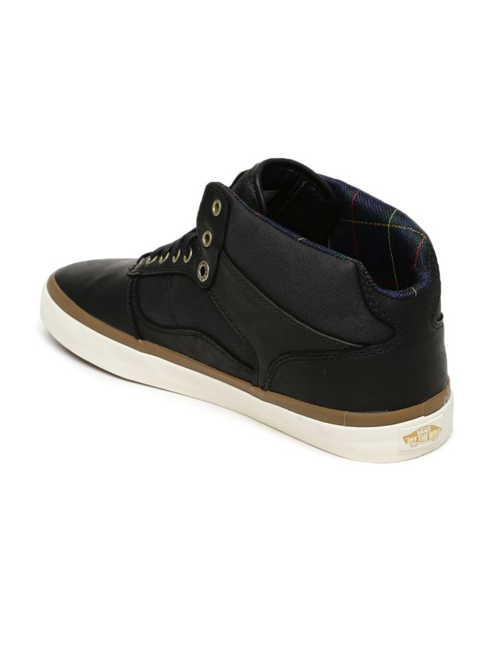 Black leather low top hot sale vans