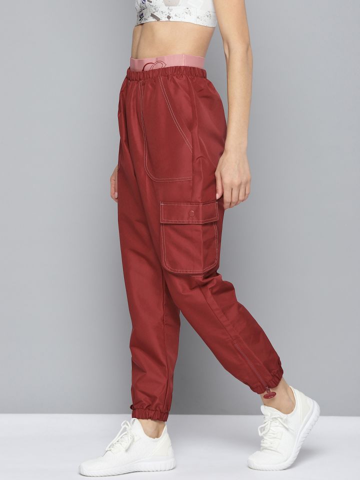 Buy Reebok Classic Women Maroon Solid Cardi B Running Track Pants