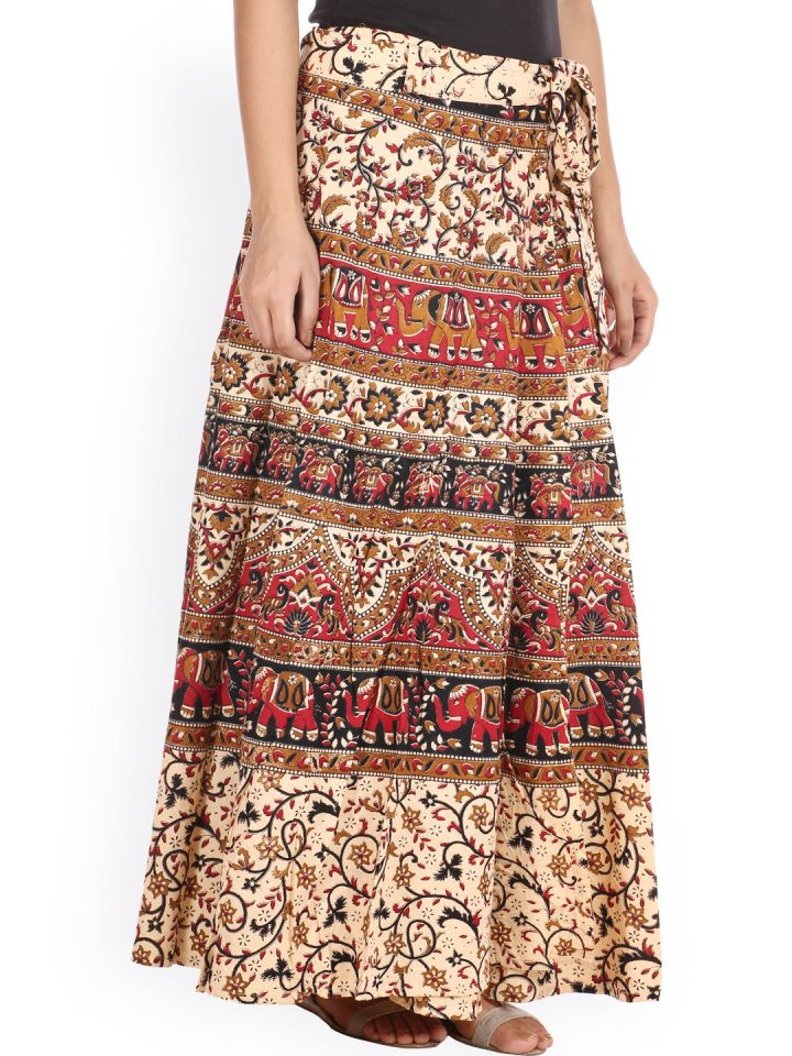 Beige ethnic skirt discount