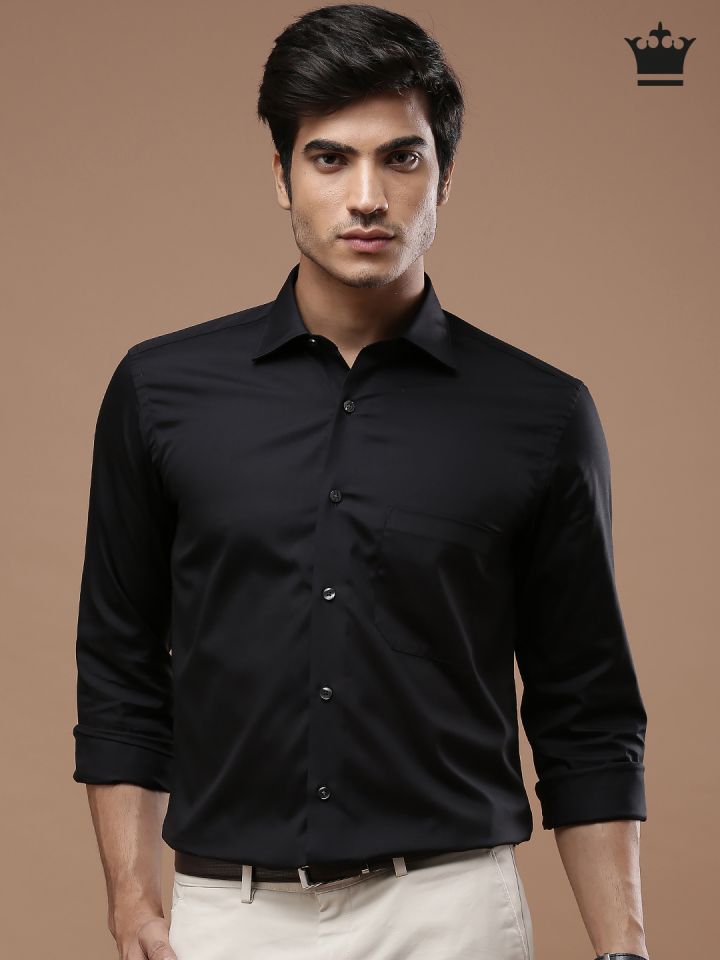 Plain black shop shirt formal
